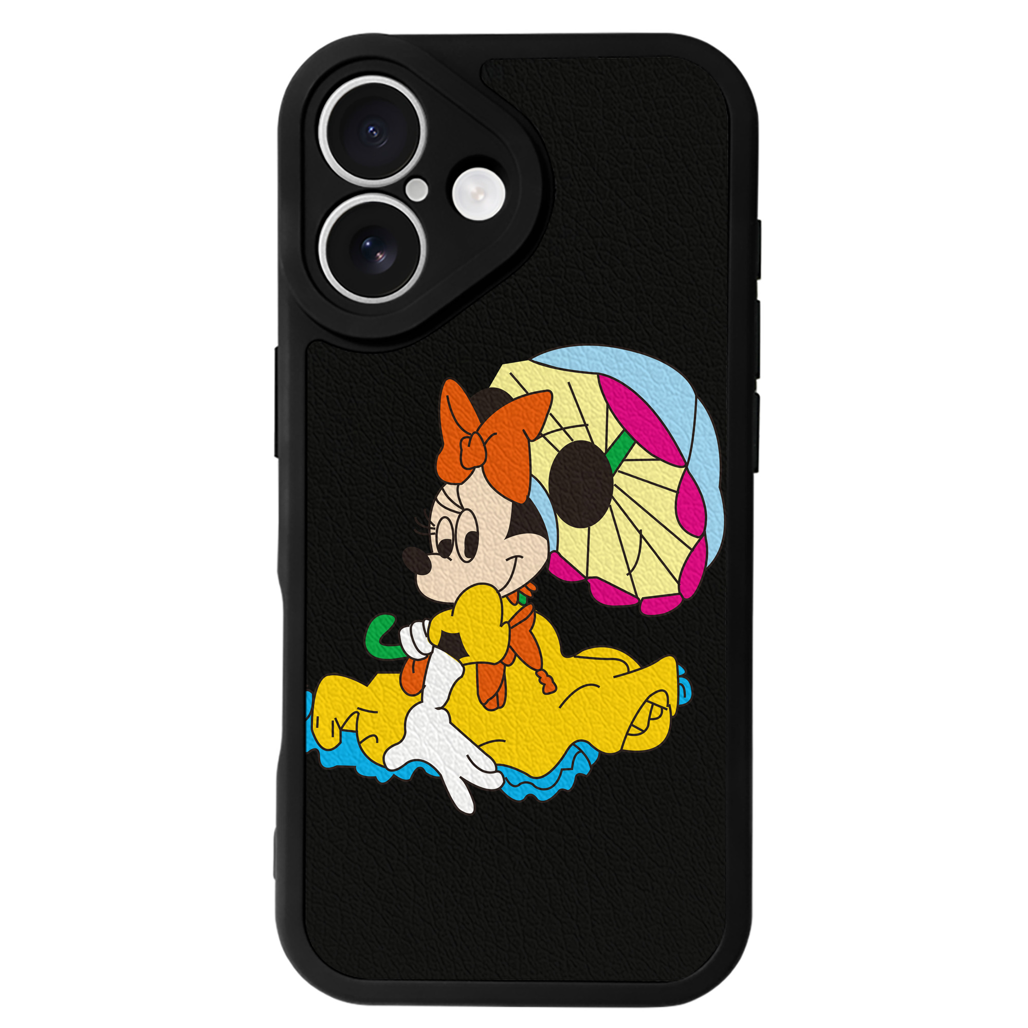 （画像用） ミッキーマウス Mickey Mouse 【iPhone 16シリーズ対応】シリコンスマホケース（レザー調） 材質：シリコン